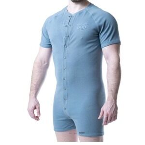 Nasty Pig Union Suit Cut Offs Size XXL Mirage Blue Ribbed
